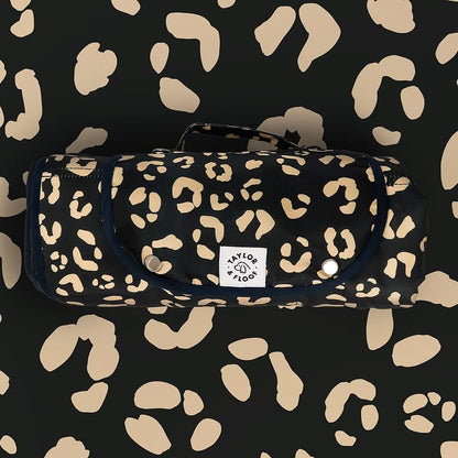 Settle mat in Black and Beige Leopard Print as an ideal gift for dog parents, promoting calmness and focus during training routines.